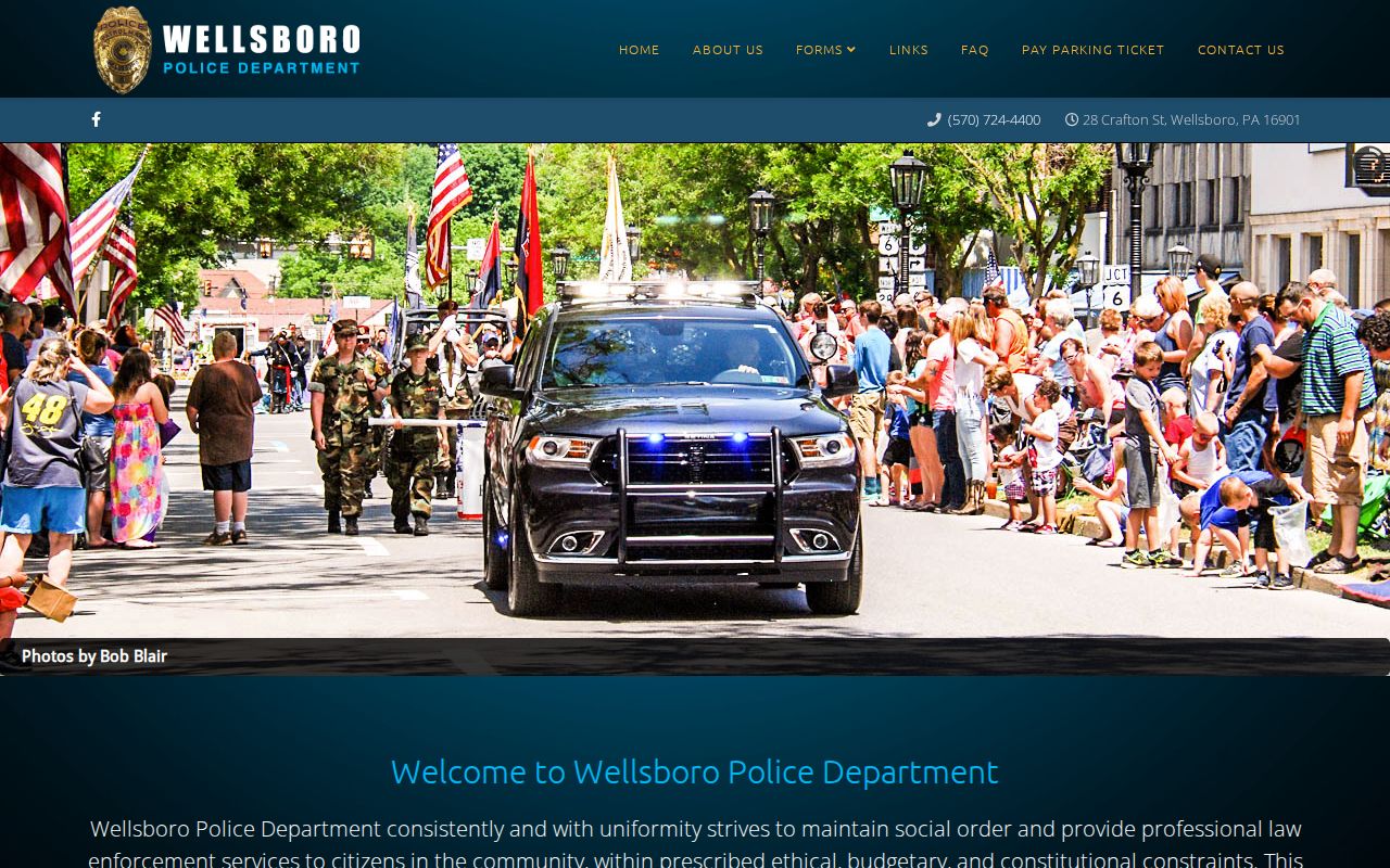Wellsboro Police official public notices and arrest-record contact source